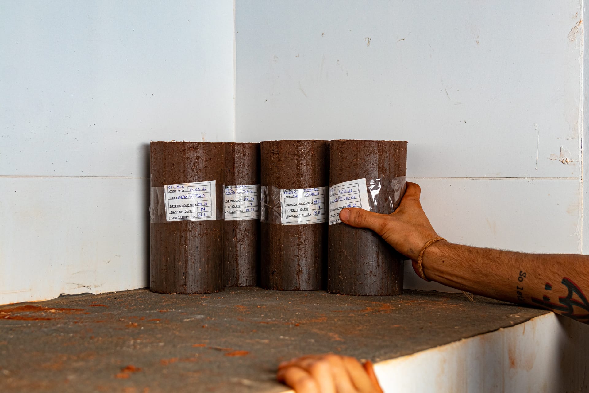 Corpos de prova identificados e rastreáveis do Estudo de Dosagem - Laboratório Suporte