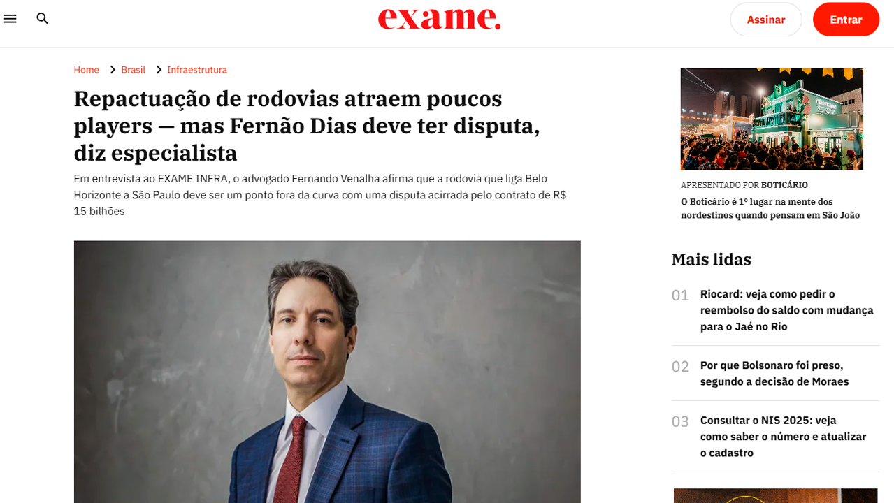 foto - Suporte Na Imprensa - Repactuação de rodovias atrai poucos players, mas Fernão Dias deve ter disputa, avalia especialista.