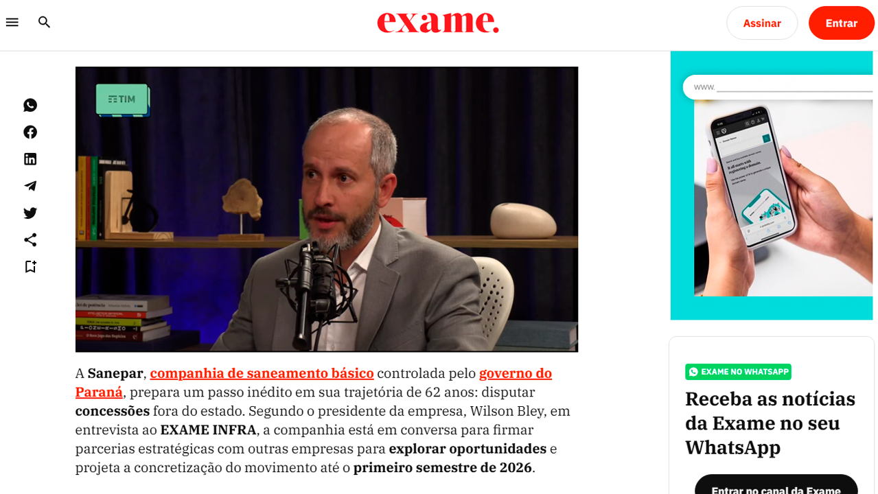 foto - Suporte Na Imprensa - Sanepar planeja disputar concessões fora do Paraná a partir de 2026, diz presidente